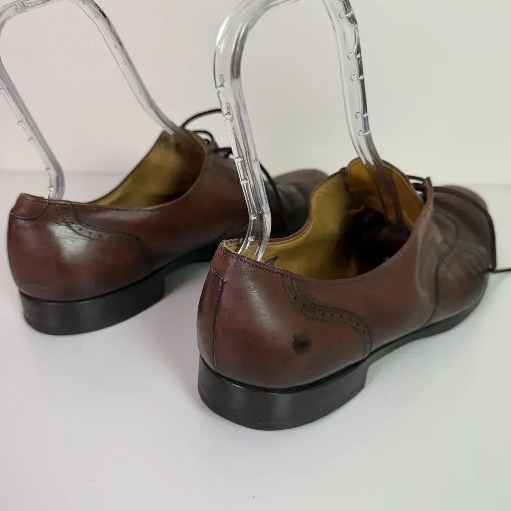 Allen Edmonds Carlton Brown Leather Wingtip Brogue Oxford Dress Shoes Men 14 USA